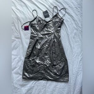 Forever 21 Mini Dress Silver Party Collection Small New With Tags